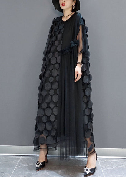 Black Tulle Asymmetrical Party Dress Chic for Women | Velora