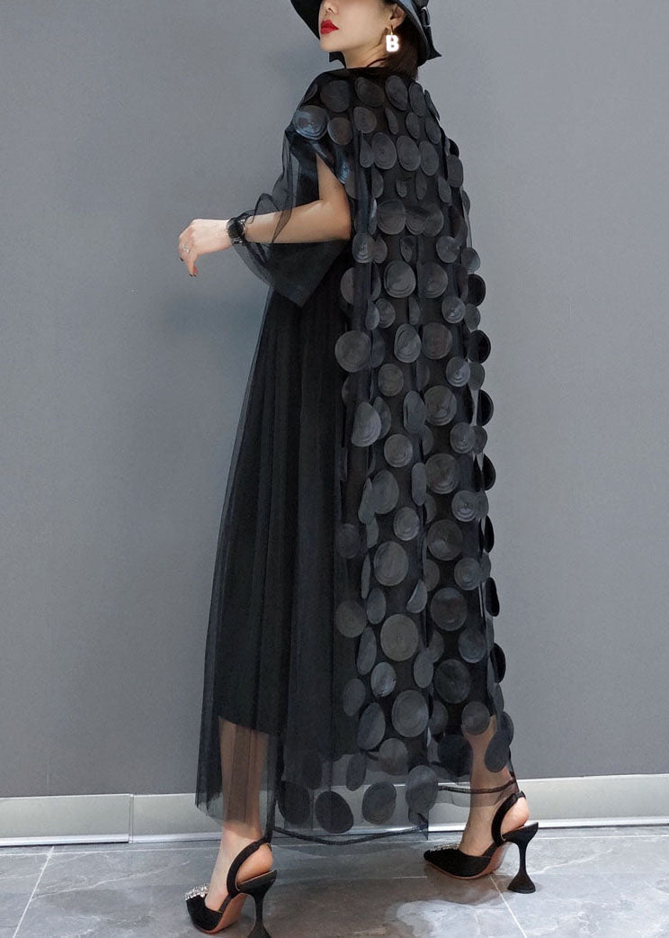 Black Tulle Asymmetrical Party Dress Chic for Women | Velora