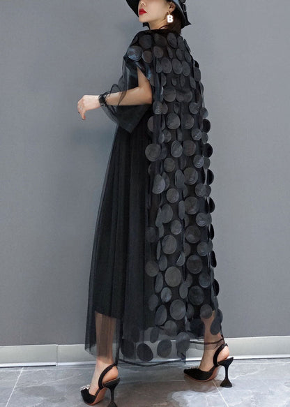 Black Tulle Asymmetrical Party Dress Chic for Women | Velora