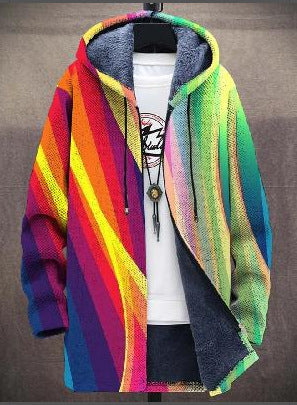 Artistic zip-front long cardigan with relaxed fit men| Bronte Muse