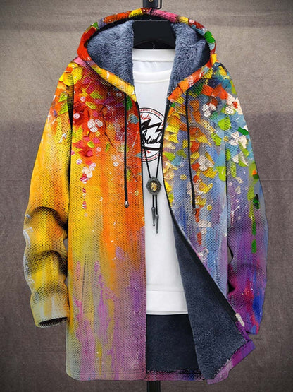 Artistic zip-front long cardigan with relaxed fit men| Bronte Muse