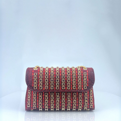 Chain strap diamond-pattern shoulder bag for women | Laviera