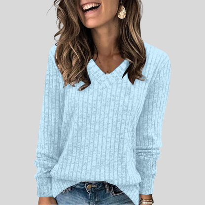 V-neck long sleeve top for women | Deri