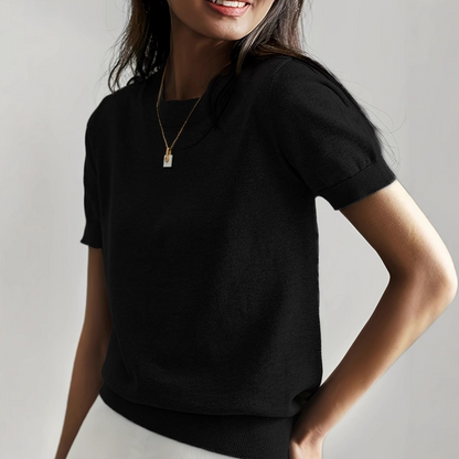 Casual short sleeve crew neck top for women | Alina