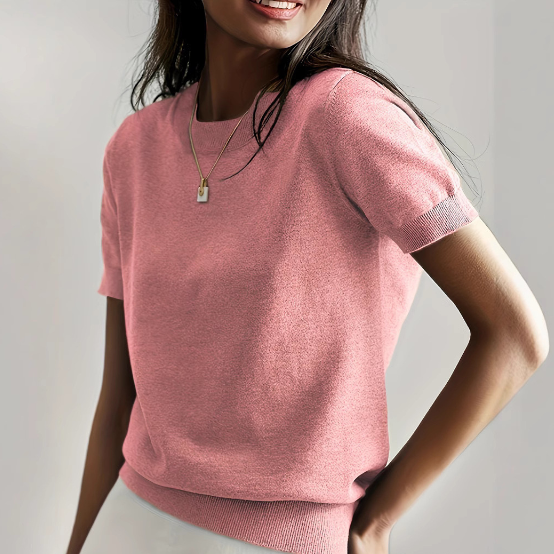 Casual short sleeve crew neck top for women | Alina