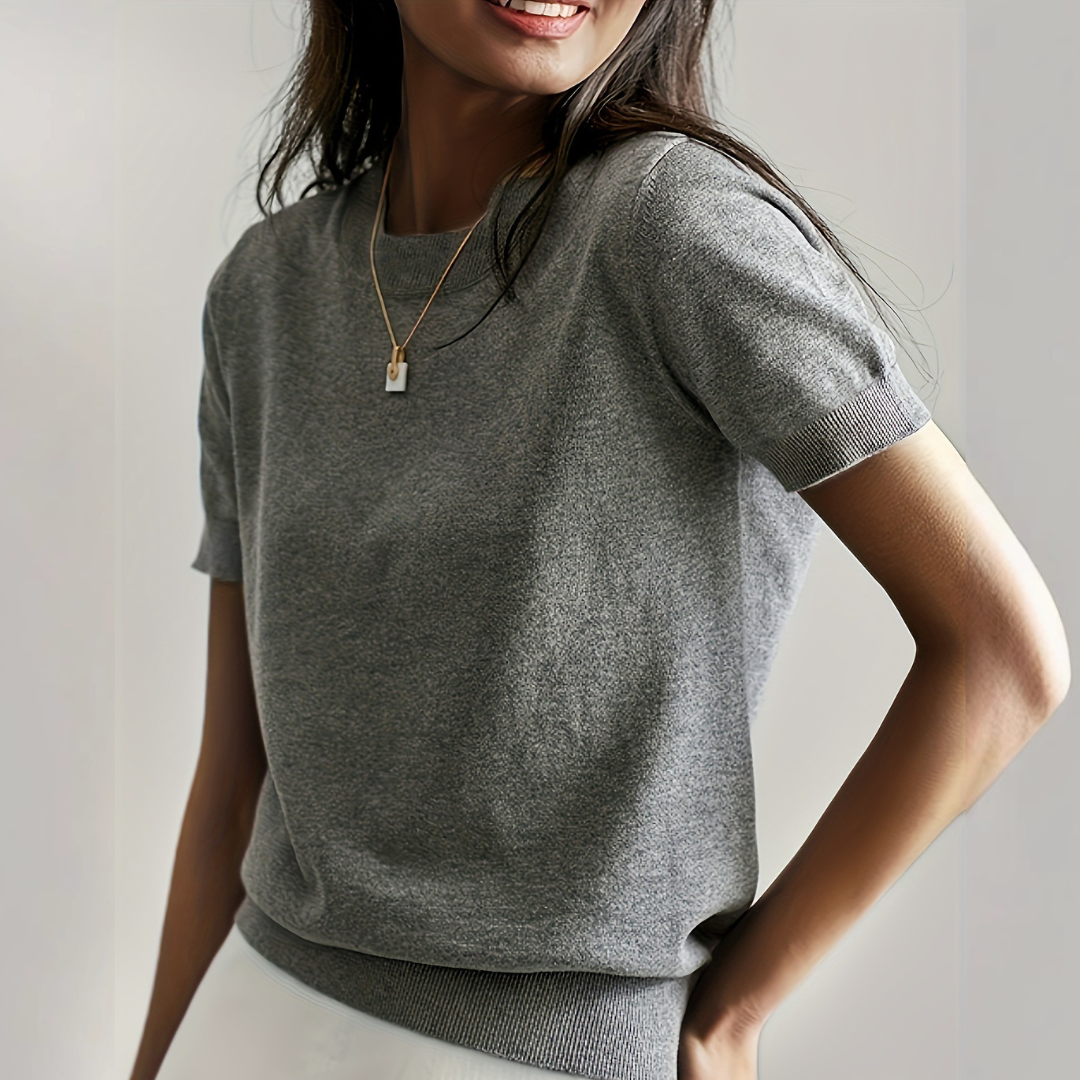 Casual short sleeve crew neck top for women | Alina