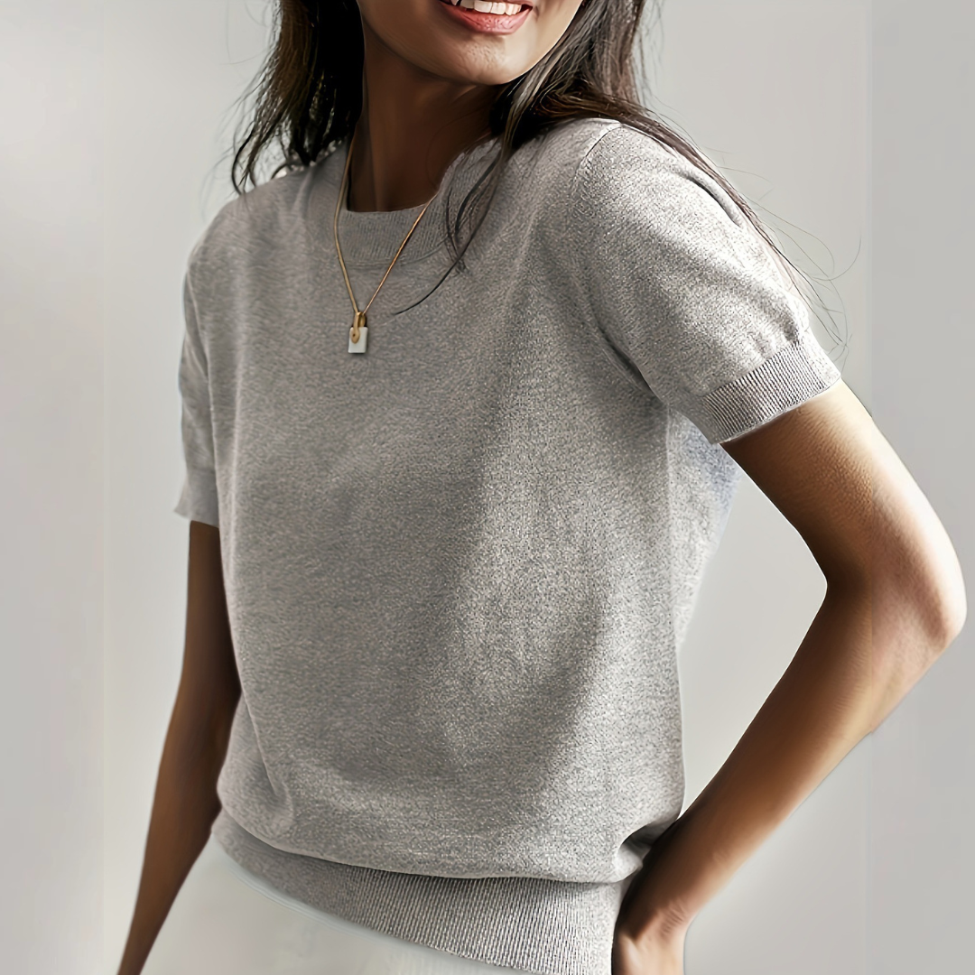 Casual short sleeve crew neck top for women | Alina