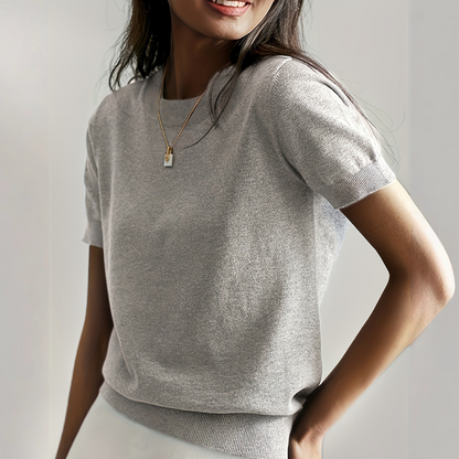 Casual short sleeve crew neck top for women | Alina