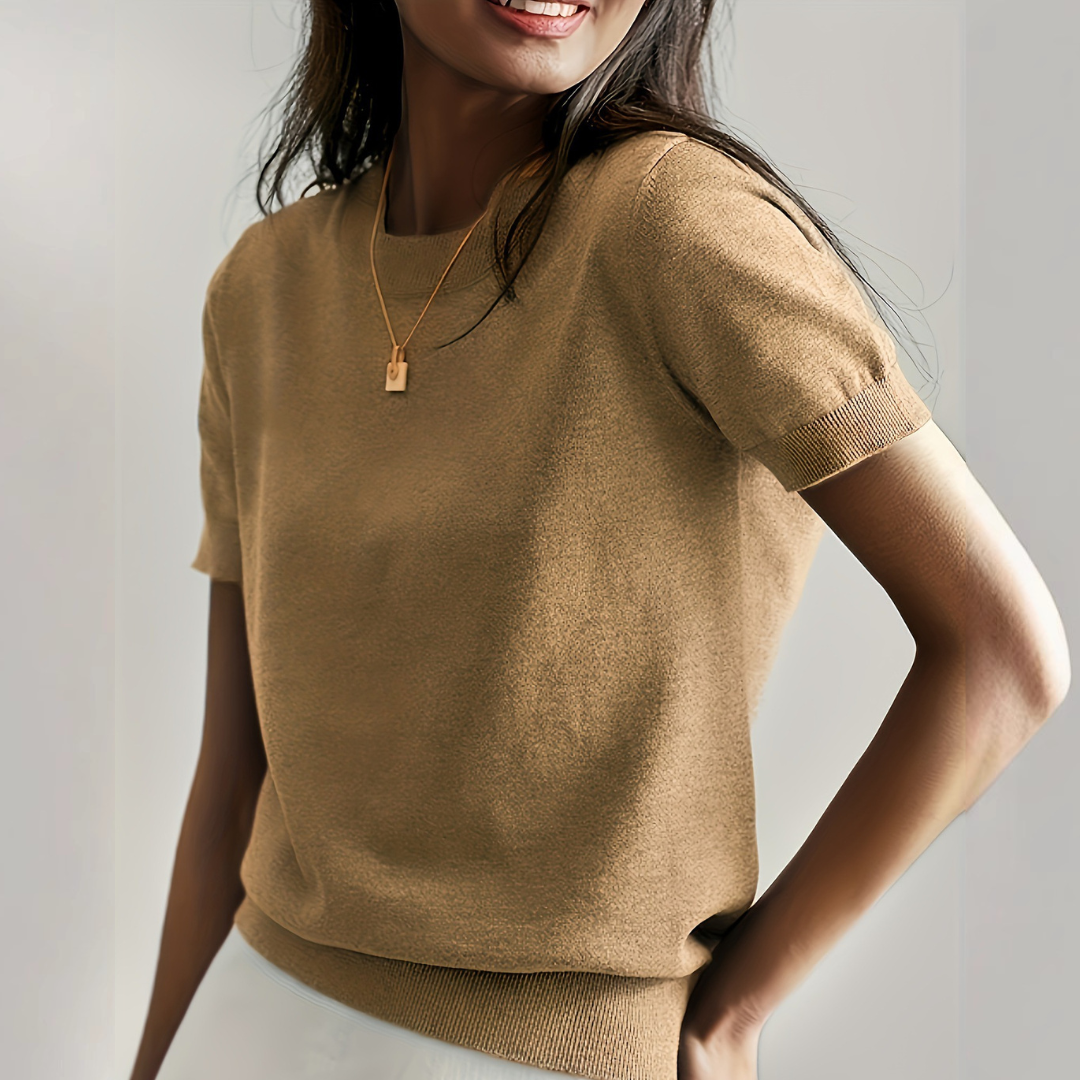 Casual short sleeve crew neck top for women | Alina