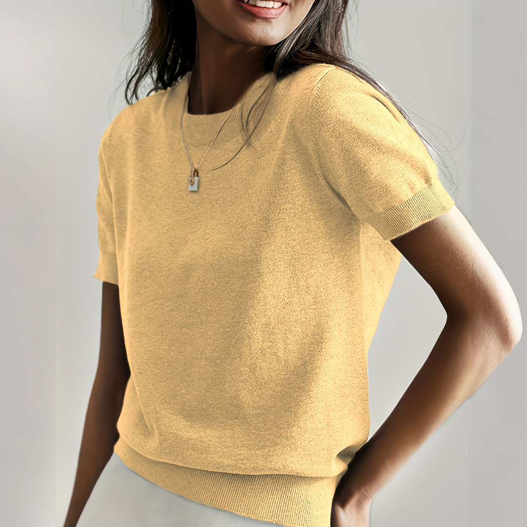 Casual short sleeve crew neck top for women | Alina