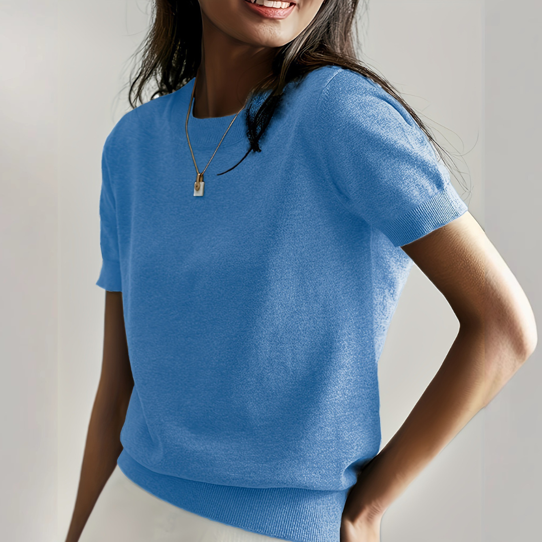 Casual short sleeve crew neck top for women | Alina