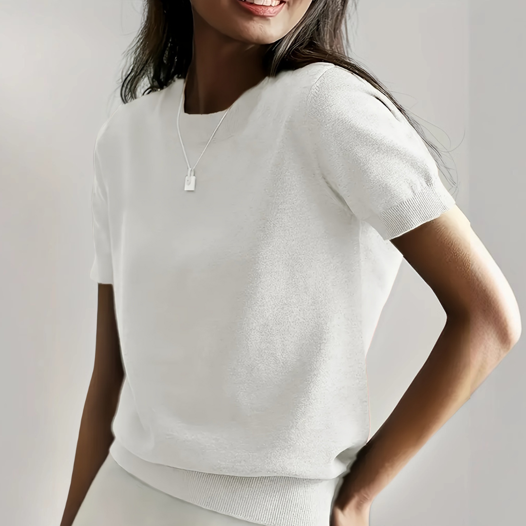 Casual short sleeve crew neck top for women | Alina