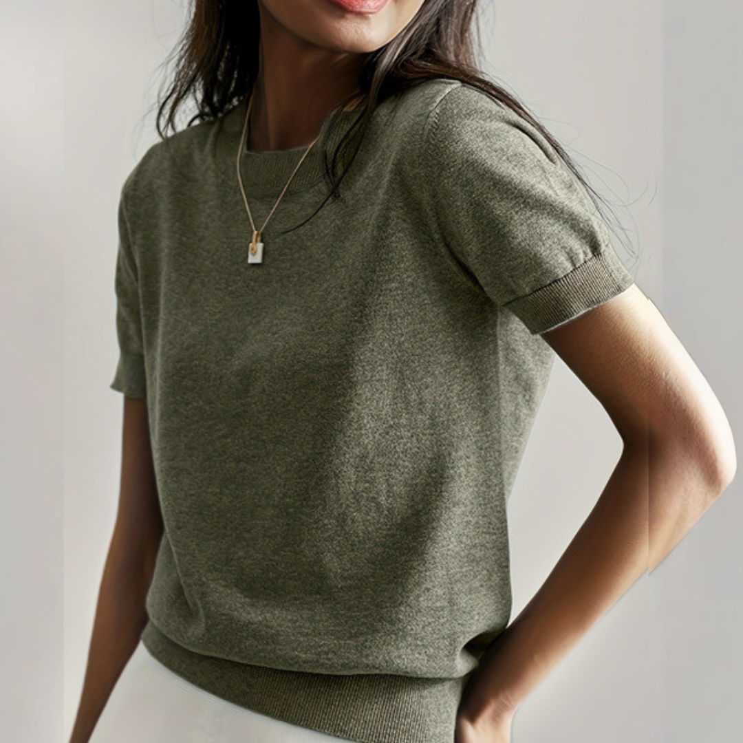 Casual short sleeve crew neck top for women | Alina