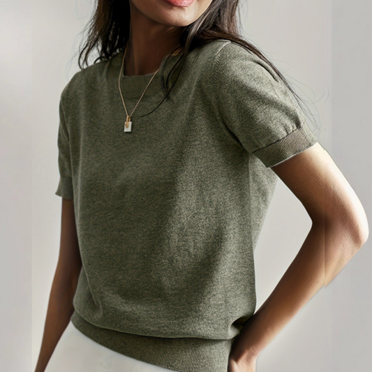Casual short sleeve crew neck top for women | Alina
