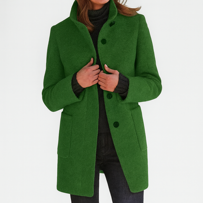 High Collar Button Jacket with Relaxed Fit for Women | Marlow Grace