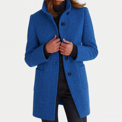 High Collar Button Jacket with Relaxed Fit for Women | Marlow Grace