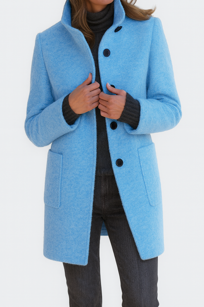 Elegant high-collar structured coat for women | Ava -10