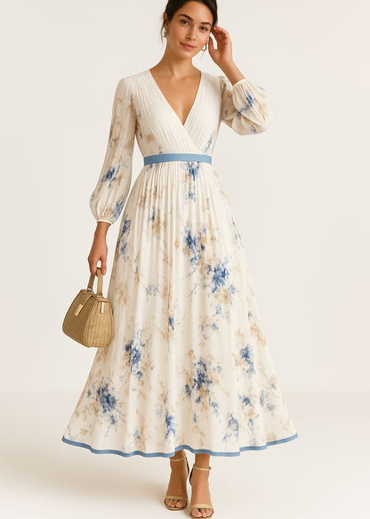 Elegant floral maxi dress for women | Katie -2