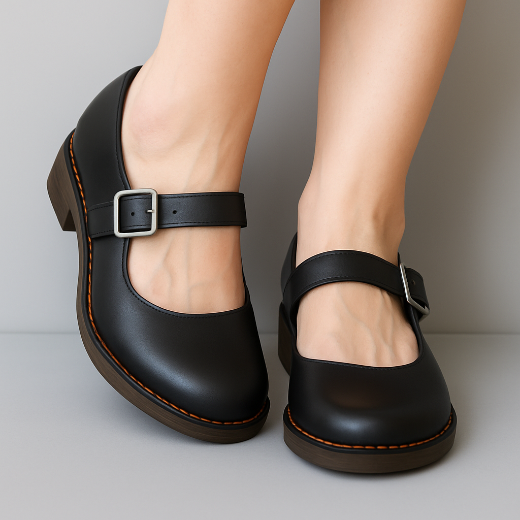 Orthopaedic leather everyday mary janes for women | Anne -3