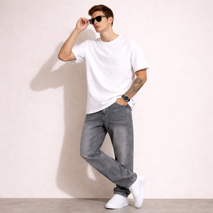 Casual wide-leg relaxed fit denim jeans for men | Urban Denim -1