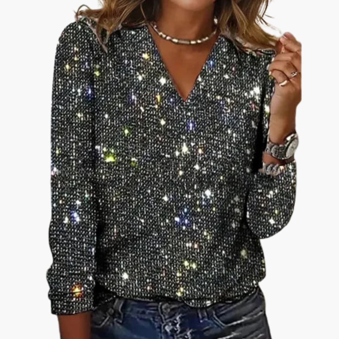Textured V-neck knit everyday jumper for women | Elvoria -3