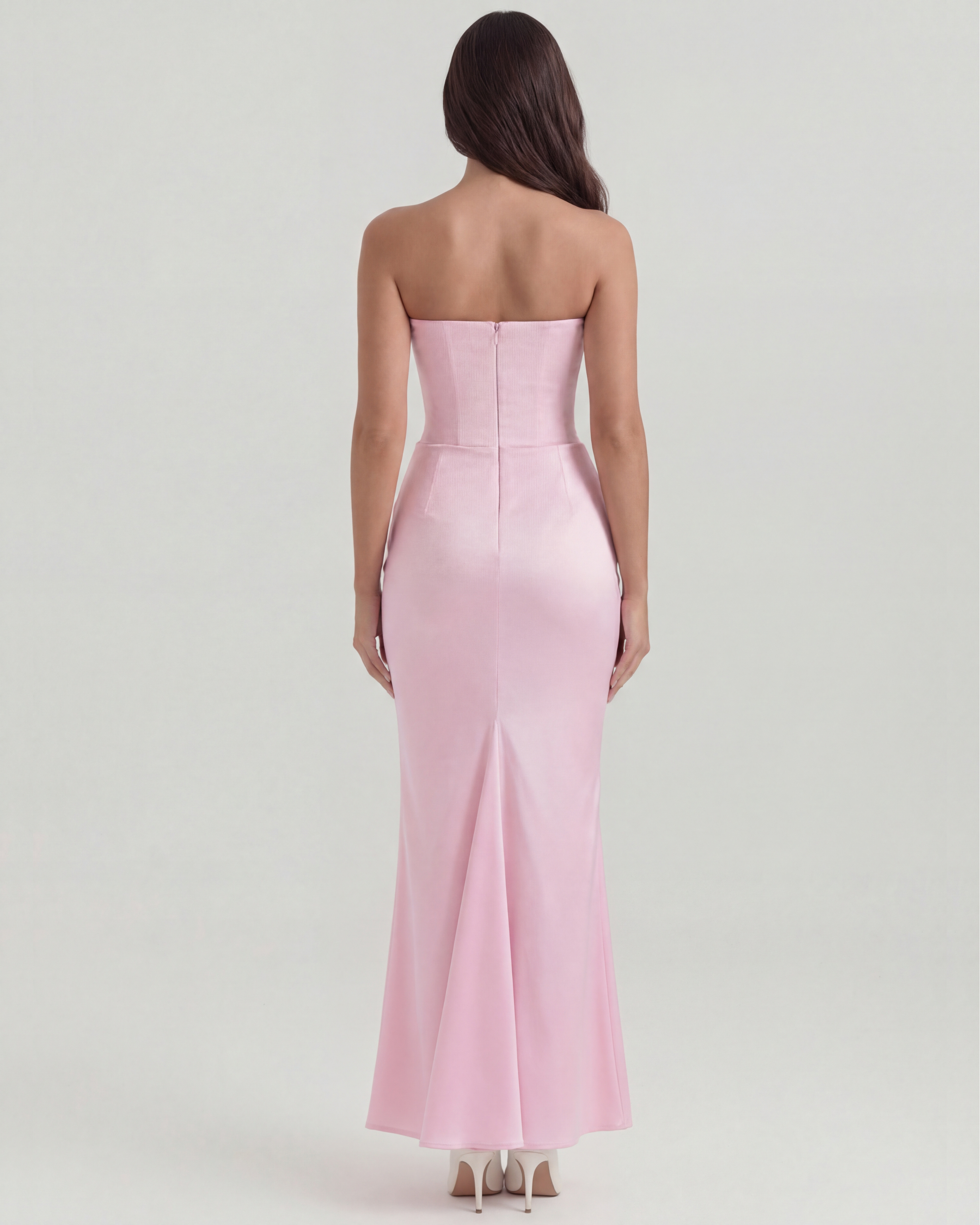 Sculpted corset strapless maxi dress for women | Rosalind