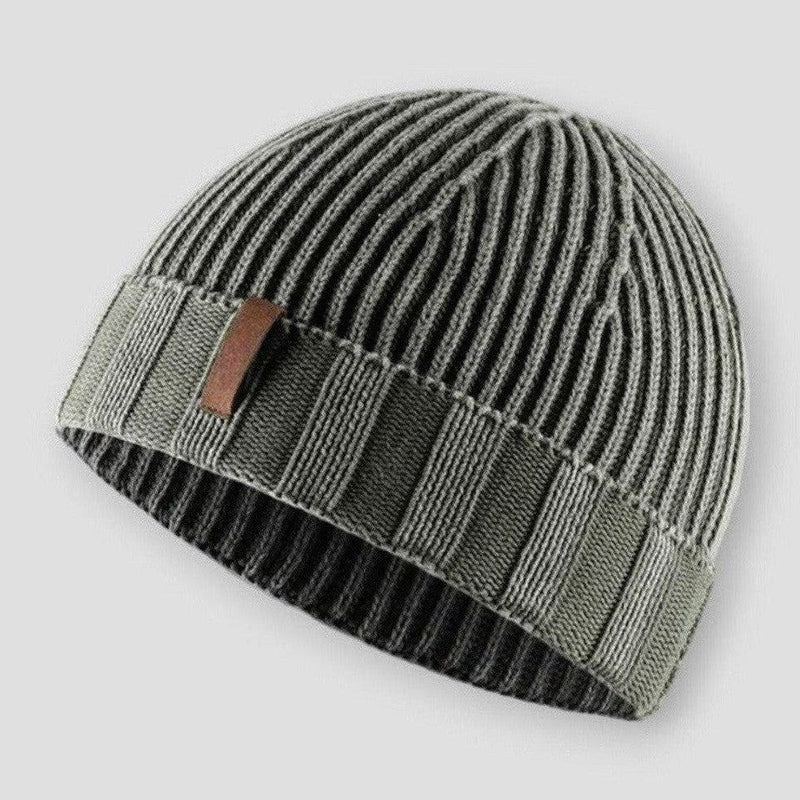 Vintage textured knitted winter beanie for men | Everglow -4