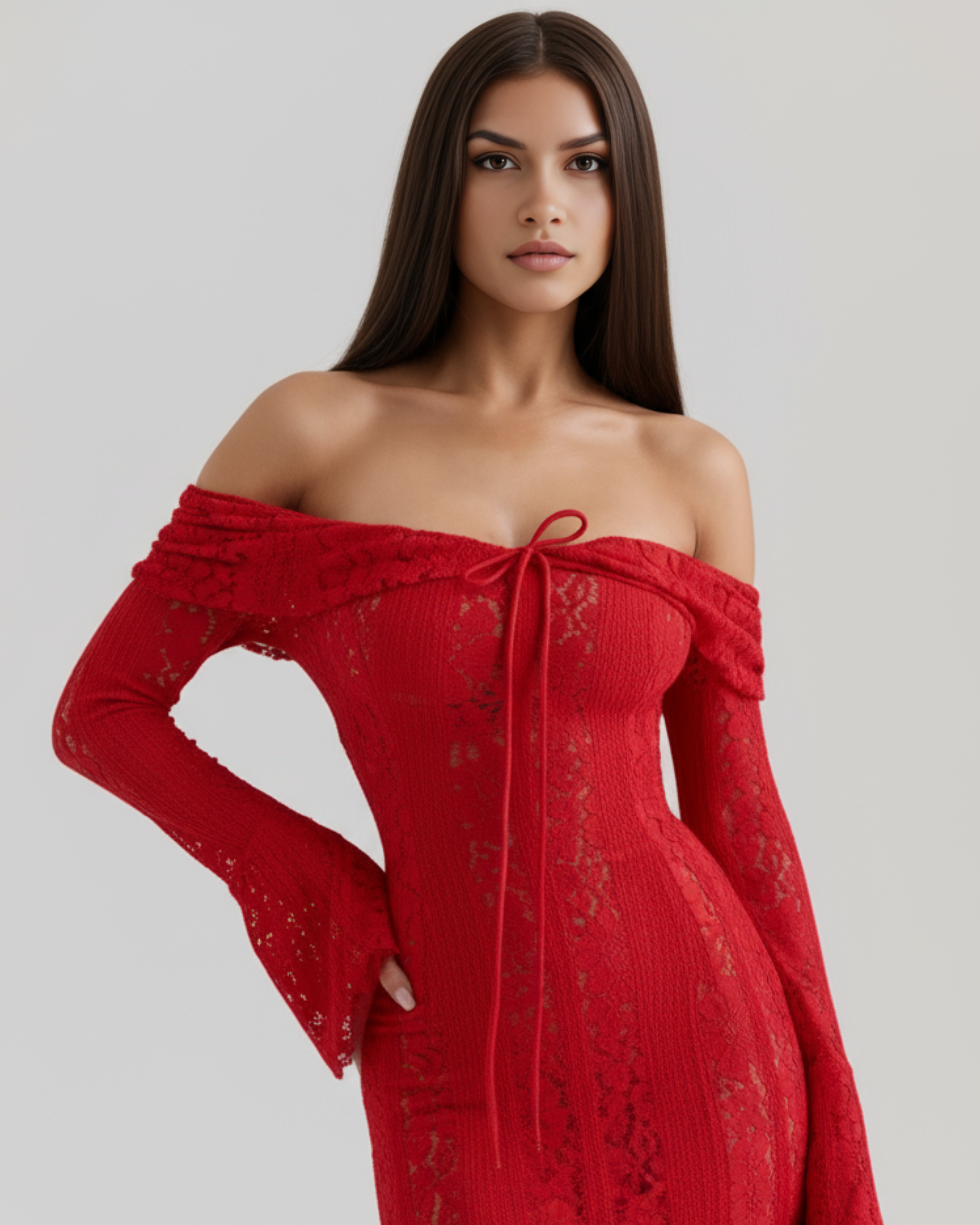 Off-shoulder elegant maxi dress for women | Alessandra