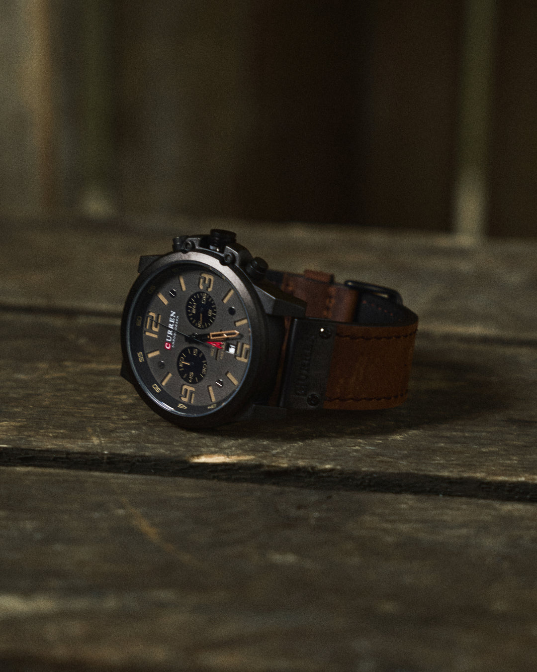 Chronograph leather-strap classic watch for men | The Hudson Classic -2