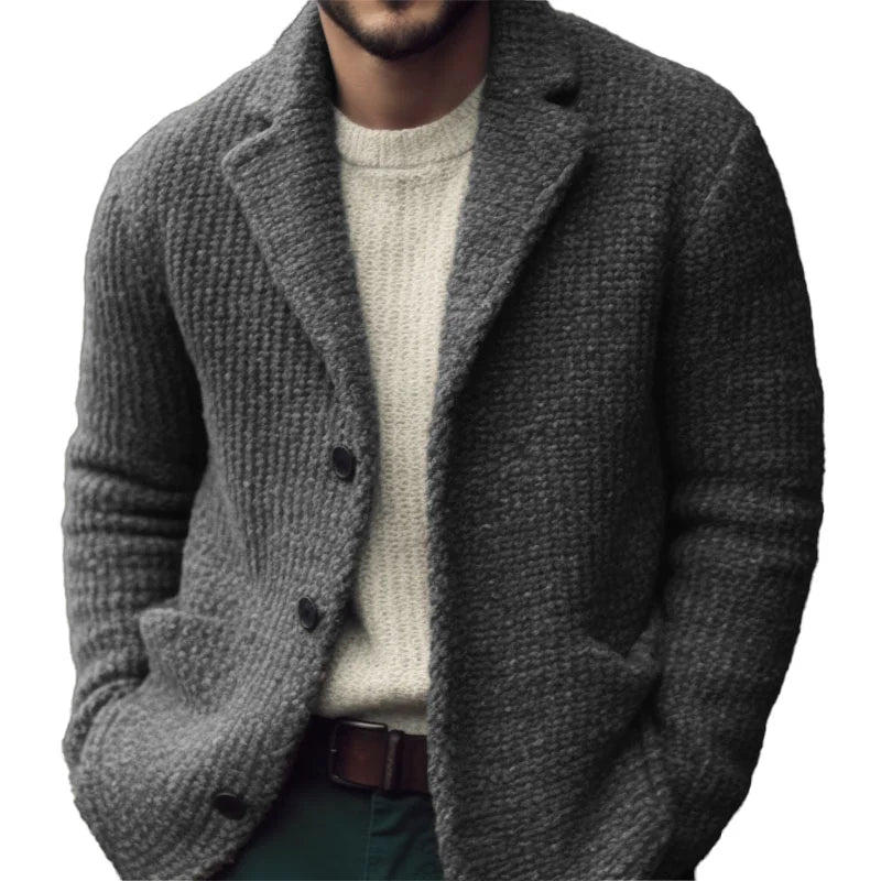 Classic button-front knit cardigan with regular fit Cozy for Men | Derek Vale