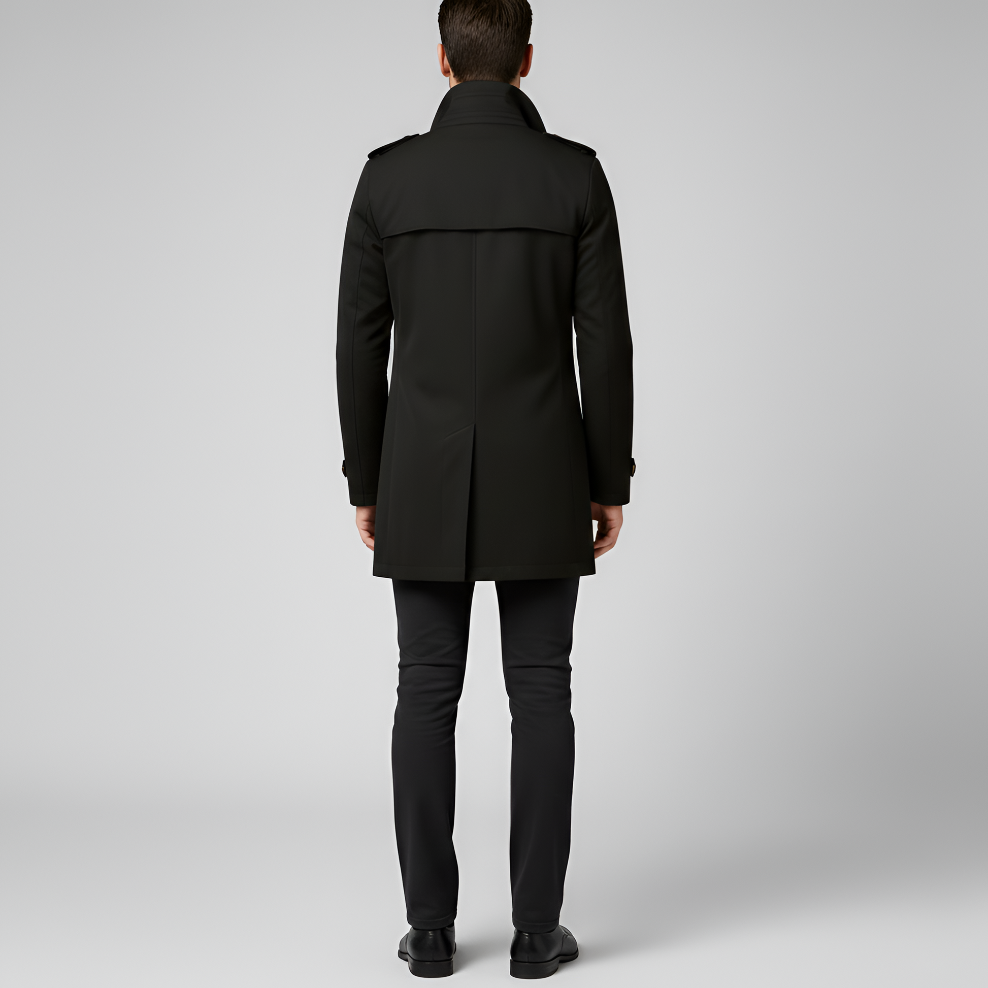 Elegant belted button-through trench coat for men | Valerios -3