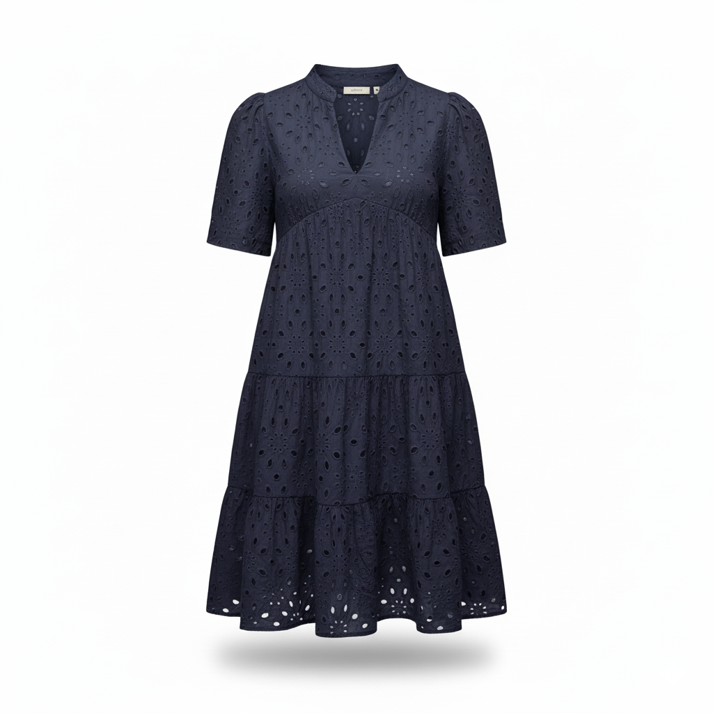 Lace ruffle elegant mini dress for women | Cosima -9