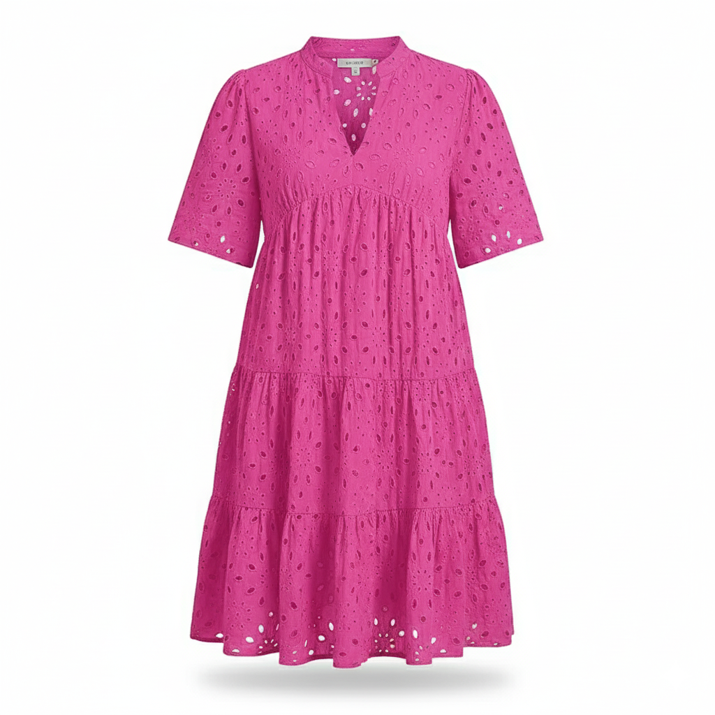 Lace ruffle elegant mini dress for women | Cosima -5