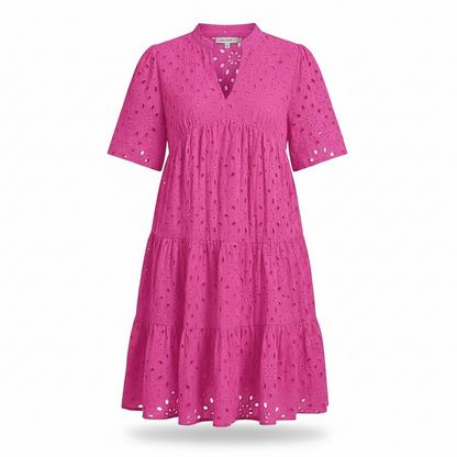 Lace ruffle elegant mini dress for women | Cosima -5