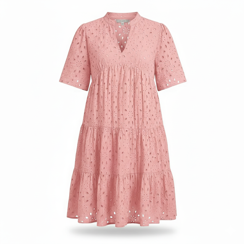 Lace ruffle elegant mini dress for women | Cosima -2