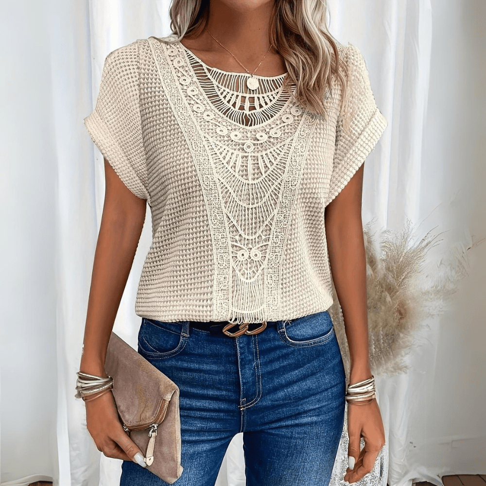 Elegant Ibiza-style casual top for women | Simone -1