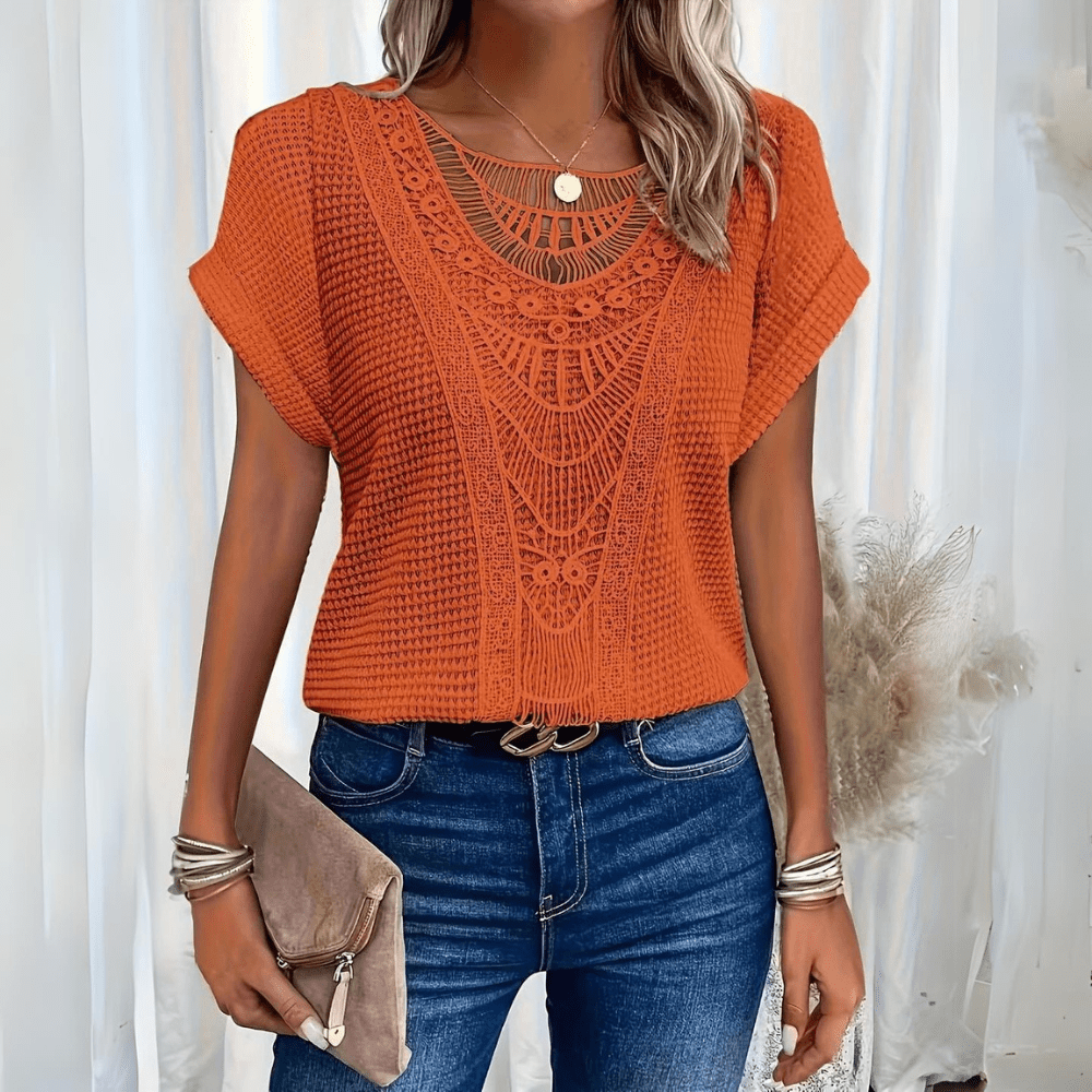 Elegant Ibiza-style casual top for women | Simone -4