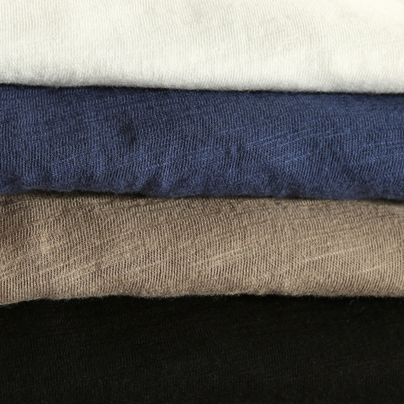 Minimalist long-sleeve V-neck everyday tee for men | Haruto -5