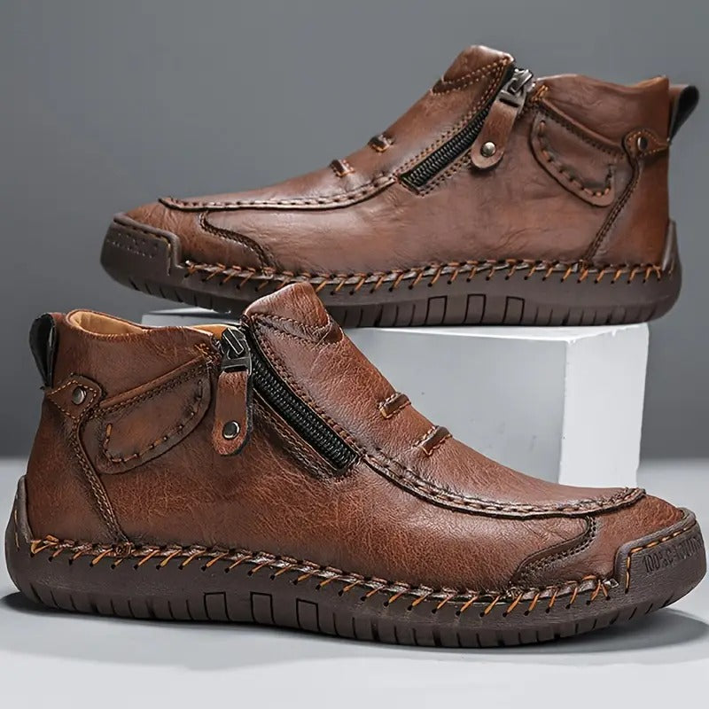 Orthopaedic-inspired side-zip ankle boots for women | Ferron -1