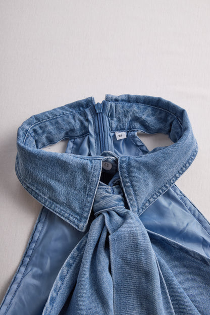 Sleeveless halter neck-tie everyday blouse for women | Kaelisse -11