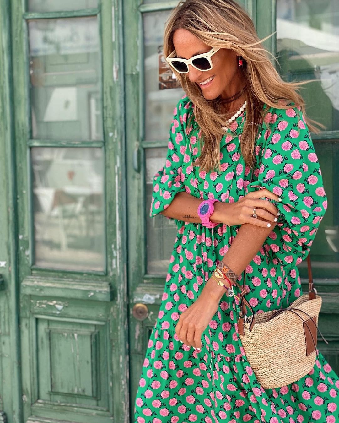 Bohemian puff sleeve maxi dress for women | Isalora