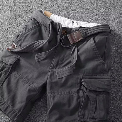 Relaxed cargo shorts with belt and drawstring for men | Palermo Vitali -7
