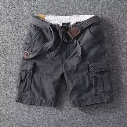 Relaxed cargo shorts with belt and drawstring for men | Palermo Vitali -4