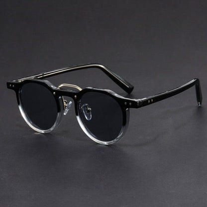 Retro round contrast-detail sunglasses for men | San Piero -5