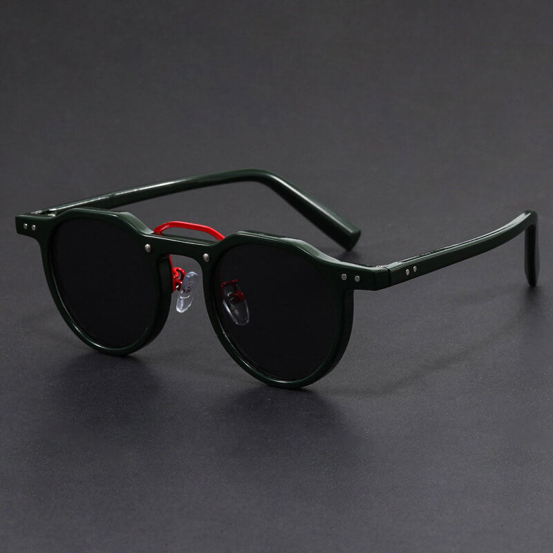 Retro round contrast-detail sunglasses for men | San Piero -4
