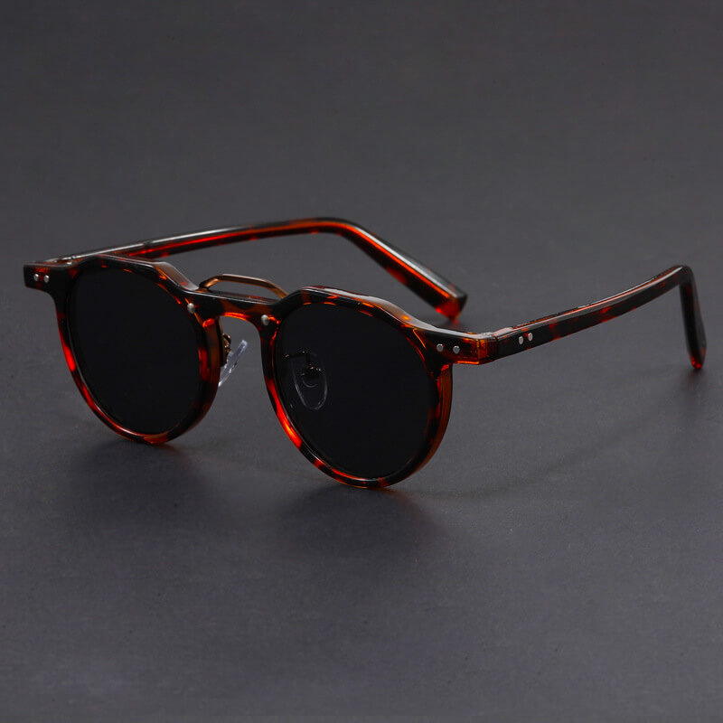 Retro round contrast-detail sunglasses for men | San Piero -2
