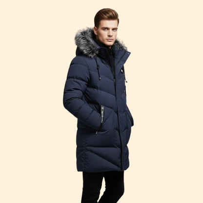 Quilted hooded parka with multi-pocket design for men | Norvik