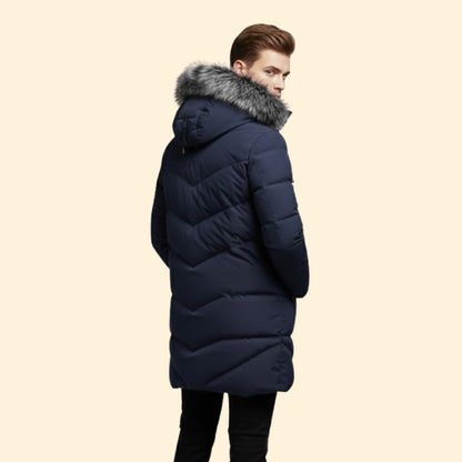 Quilted hooded parka with multi-pocket design for men | Norvik