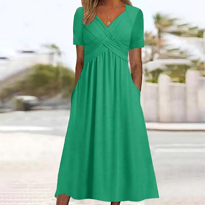 V-neck midi dress for women | Angeli