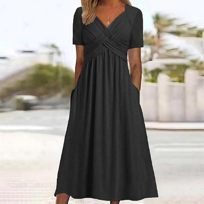 V-neck midi dress for women | Angeli